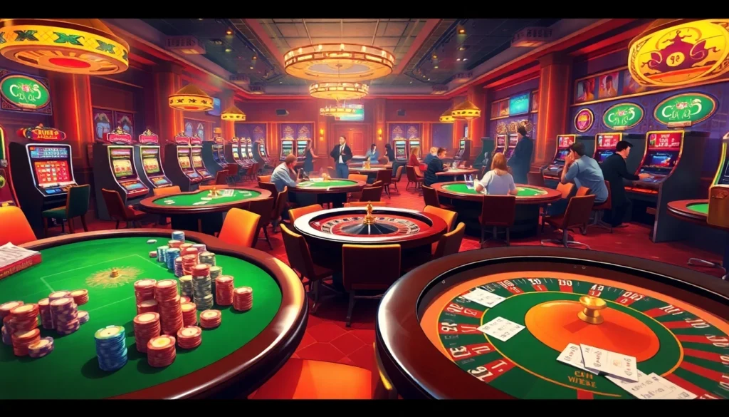 Cakhiatv captures the thrilling action of players betting at a lively casino table with bright poker chips.